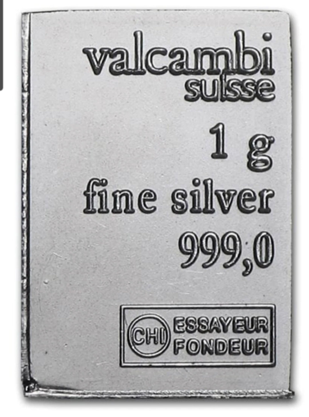 Valcambi 1-gram .999 Silver Bullion Bar